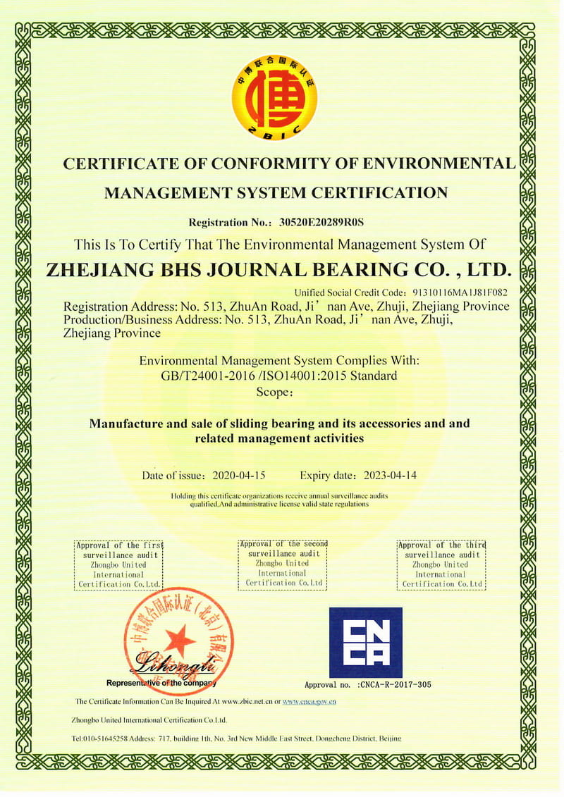 ISO14001-2015 Certificate